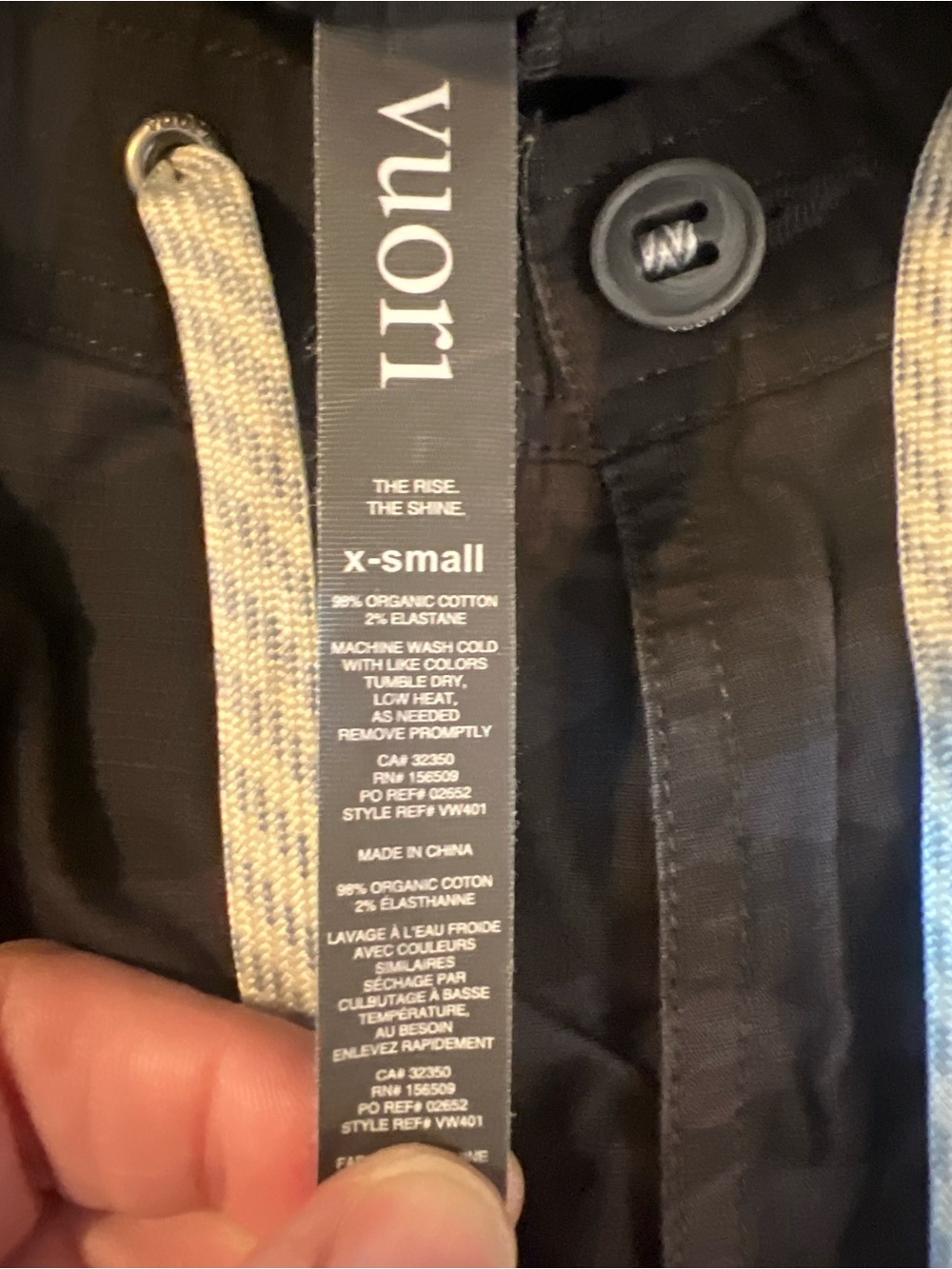 #191 Vuori Ripstop Utility Joggers Black Camo XS Liteweight Travl Cargo Pant EUC - Picture 4 of 4